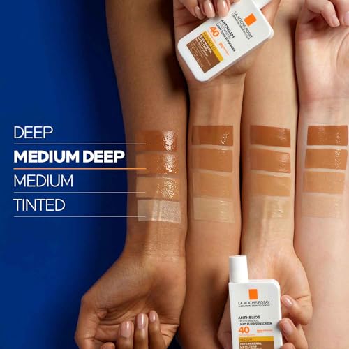Image of La Roche-Posay Anthelios Sunscreen SPF 40, Ultra-Light Fluid Broad Spectrum SPF 40, Face Sunscreen with Titanium Dioxide Mineral, Lightweight & Fast-Absorbing, Oil-Free, Matte Finish