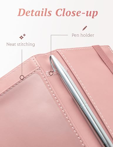 Image of Yarnic Checkbook Cover for Personal Checkbook Holder (Blush Pink) | Check Book Covers with Pen Holder & Built-in Clear Plastic Divider for Duplicate Checks