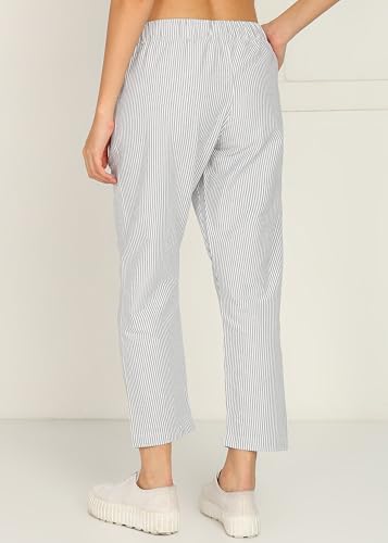 Image of Alan Jones Clothing Womens Mid Rise Cotton Relaxed Ankle Pants | 100% Cotton