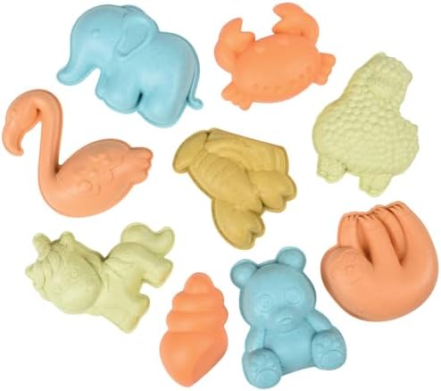 US Toy 9-Piece Eco-Friendly Sand Play Set – Beach Toys for Kids Sandcastle Building Outdoor Sandbox Play Travel Summer Activity Kit