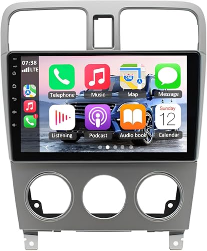 Vorally Car Stereo Wireless CarPlay Android Auto Portable 9 inch HD Touchscreen GPS Nav Multimedia Car Audio with Bluetooth FM Radio Backup Camera Mirror Link for Subaru Forester 2002-2008