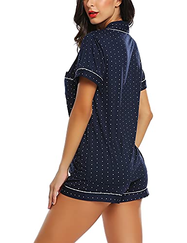 Image of Cherrydew Women Bamboo Viscose Super Soft Comfy Summer Cooling Short Sleeve Button Down Pajama Shorts Set S-XXL