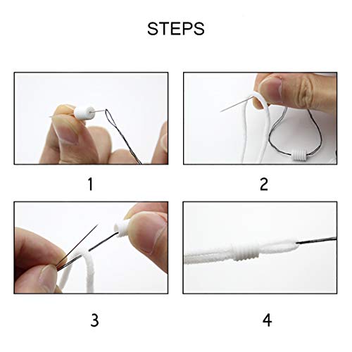 Plazala Cord Lock 100Pcs White Black Soft Plastic Round Elastic Mask Adjustment Buckle Adult Children Elastic Adjustment Accessories #TOP4