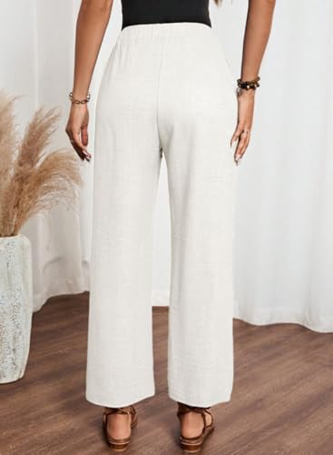 Image of Acelitt Women Casual Lightweight Drawstring Elastic Waist Pants with Pockets, S-XXL
