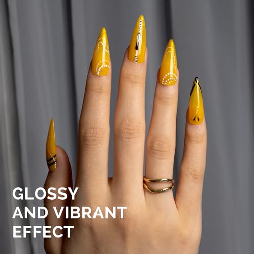 Image of MelodySusie Jelly Yellow Gel Nail Polish,0.5fl oz Soak Off UV LED Bright Transparent Yellow Gel Polish Nail Art Manicure Salon DIY Nail Design Decoration at Home Christmas Gift for Women-1644