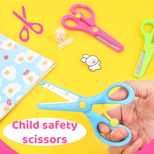 COYUN 3 pcs Kinder Sicherheit Schere Sicherheitsschere, Kinderschere, Papierschere Bastelschere Vorschule Kita Kindergarten Schere Anfängerschere, Kleine Papierschere Kinder, DIY Handwerk