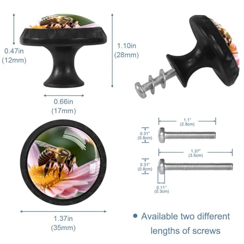 Poignées d'armoire noires abeille pour tiroir et commode