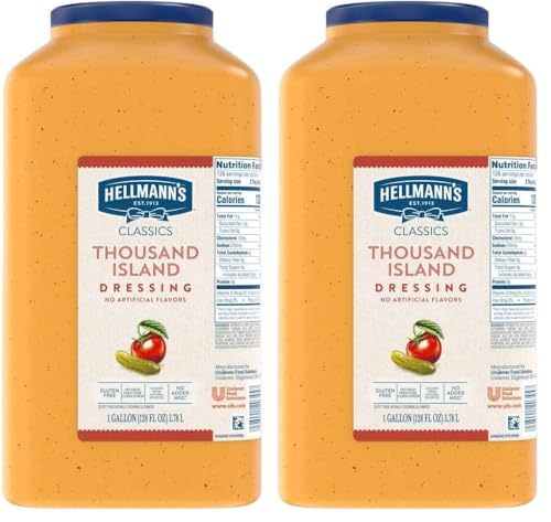 Hellmann's Classics Thousand Island Salad Dressing Jug Gluten Free, No Artificial Flavors, added MSG or High Fructose Corn Syrup, Colors from Natural Sources, 1 gallon (Pack of 2)