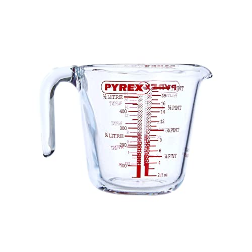 Synergy Trading Pyrex Pyrex Heat Resistant Glass Container Measuring Cup Measure Jug Measuring Cup Oven Microwave Safe 16.9 fl oz (500 ml)