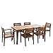 Christopher Knight Home 301108 Avalon 7 Piece Acacia Wood Dining Set Accents, Teak Finish with Rustic Metal