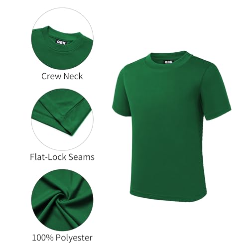 Image of QBK 2T to Youth Neon Shirt Kids UPF 50+ Dry Fit Athletic Short Sleeve Rash Guard T Shirts for Boys Girls Sports Undershirt