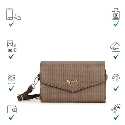 Image of Lavie Luxe Women's Mono Sally 2C Crossbody Sling Bag | Ladies Purse Handbag | Gift for Women