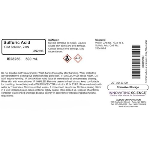 ALDON-Innovating-Science-Sulfuric-Acid-Solution-20N-10M-523-500mL-169-oz-The-Curated-Chemical-Collection