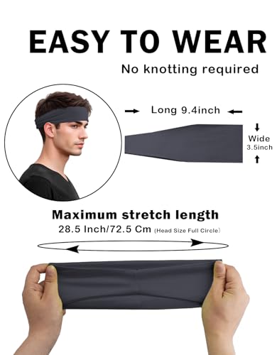 Image of Headbands for Men & Women, Sweat Headband Non-Slip Sweatband Sports Running Cycling Yoga Basketball Workout Football Training