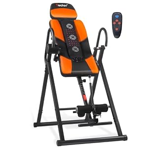 Inversion Table,Advanced Heat and Massage Function,Strength Training Inversion Table for Back Pain Relief,Heavy Duty Inversion Table 350 lbs Capacity with Wider and Thickened Backrest