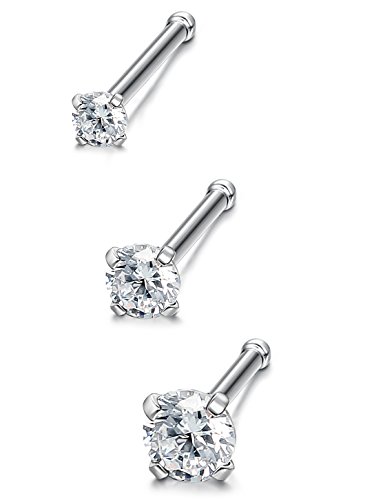 Image of Jstyle 22G Stainless Steel Nose Rings Studs Piercing Body Jewelry 1.5mm 2mm 2.5mm 3mm
