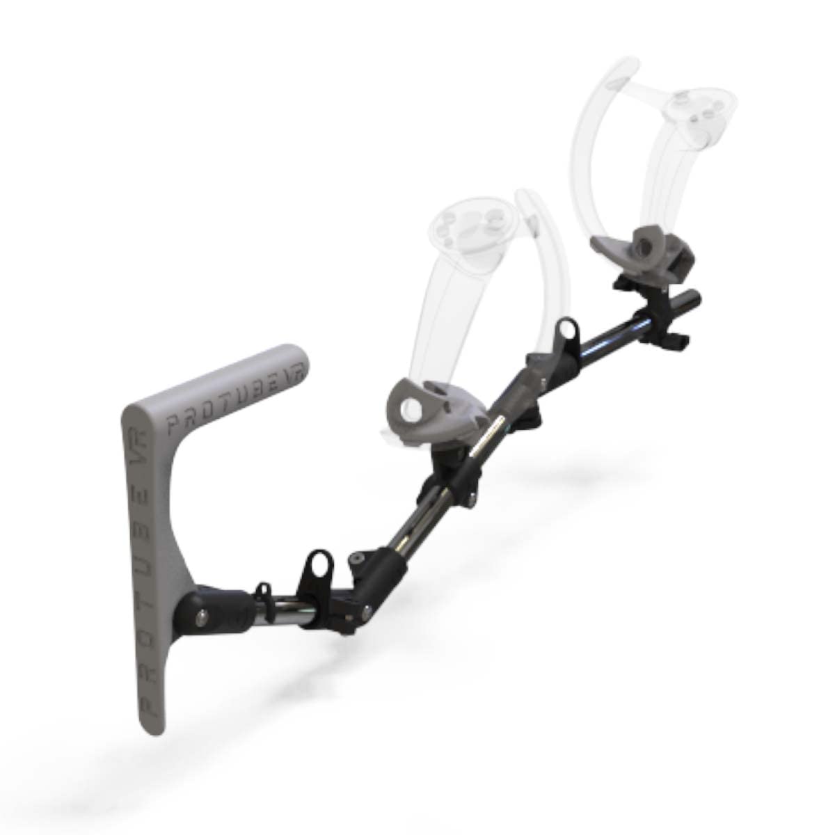 MagTube Rifle Gunstock para juegos VR FPS para mejorar la visión alineando los mandos con articulaciones y configuraciones múltiples para auriculares válvula índice en cromo y gris