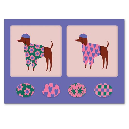 Image of Studio Oh! Bonjour Mes Amis Blank Note Card Set with Envelopes and Stickers 12 Pack Assorted Greeting Cards, 260 GSM Textured Paper Stationery for Thank You Cards, Birthday Cards, Gift Card Envelopes