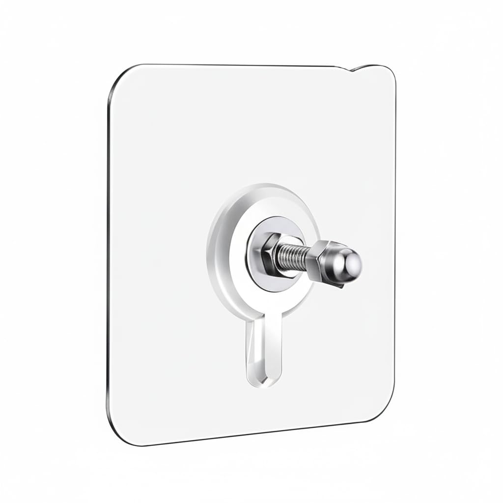 KBS Self Adhesive PVC Wall Hanger Bolt Screw Hooks Stickers for Hanging Rack,Shelves,Clothes,Photo Frame,Key No Drilling Home Kitchen Office Bathroom Bedroom Products Door Organizers Accessories Items