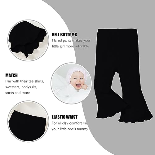 Sobowo Toddler Flare Pants Baby Girl Flare Pants 3 Pack Solid Ribbed Ruffle Bell Bottoms Pants Fall Outfits thumb #1