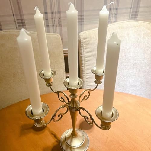 Scentoria 20er Stabkerzen Ø 1,5 cm x 17 cm, Spitzkerzen Weiß, Kerzen Lang mit 4 Std Brenndauer, Tafelkerzen Weiß, Geruchlos Stabkerze für Tisch dekoration, Bankett, Hochzeit