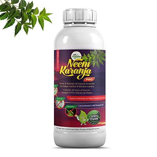 Neem Oil & Karanja Oil PRO Mix (500ml) 100% Water Soluble for Plants Insects Spray Pesticide Home Garden Organic pest Control, for Insecticide Spray, Organic (500ml)