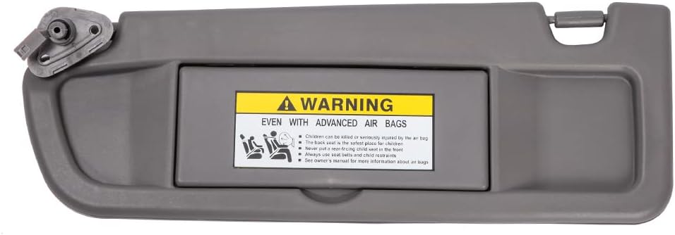 Left Driver Side Sun Visor Sunvisor Compatible with 2006 2007 2008 2009 2010 2011 06 07 08 09 10 11 Civic Replaces# 83280-SNA-A01ZA 83280-SNA-A01Z, Dark Gray Left Driver Side Dark Gray