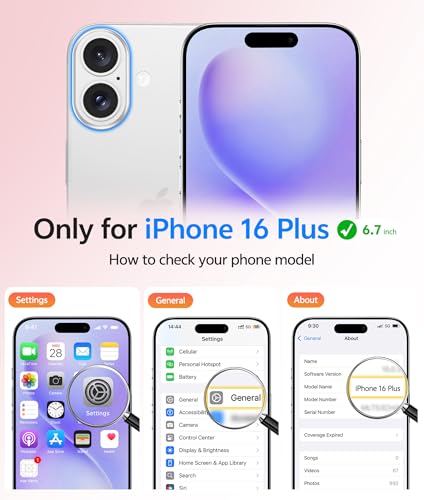 Image of FNTCASE for iPhone 16 Plus Case: [Compatible with Magsafe] Translucent Matte Cases with [Full Camera Protection] [Screen Protector] Military Grade Shockproof Protective Phone Cover - Light Purple