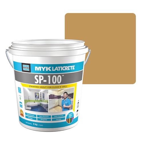 Image of MYK LATICRETE SP-100 Premium Epoxy Grout (11-Inca Gold, 5KG)-Stain & Germ Resistant & Water-Resistant-Food Grade CFTRI Certified Epoxy-Grout-Home, Kitchen & Bathroom-Floor & Wall Tile Joints(1 Count)