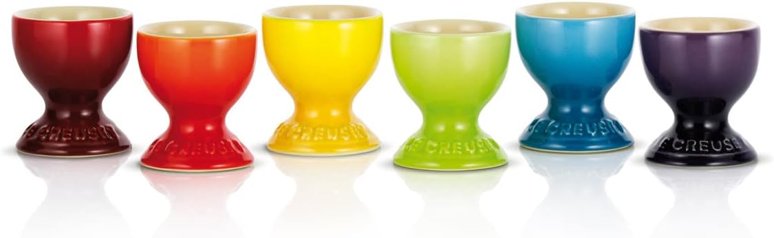 Le Creuset Stoneware Rainbow Egg Cups - Multicolour, Set of 6