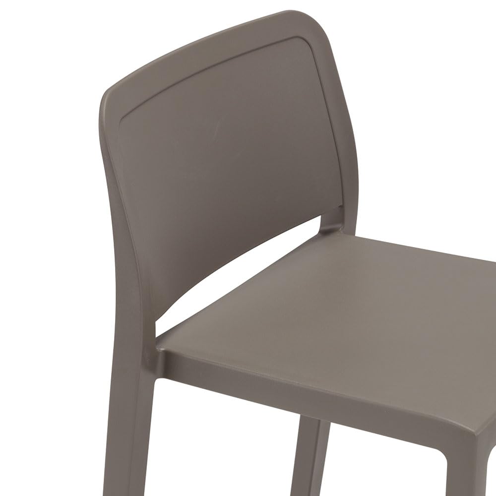 REDÒKASA Sgabello in polipropilene GIANO altezza seduta 65cm, impilabile, idrorepellente, resistente ai raggi UV, design moderno e innovativo, ideale per la cucina, la veranda o giardino (2, Tortora)