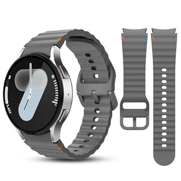 Pulseira sem lacunas compatível com Samsung Galaxy Watch 7/6/5/4/FE, Watch 5 Pro, Galaxy Watch 6 4 Classic, pulseira de substituição de smartwatch de silicone macio para homens e mulheres