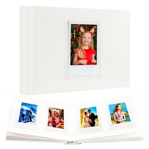 64 pochettes mini album photo avec espace d'écriture, fenêtre frontale, pour album photo Polaroid 3 pouces pour film Fujifilm Instax Mini 12 11 9, Polaroid...