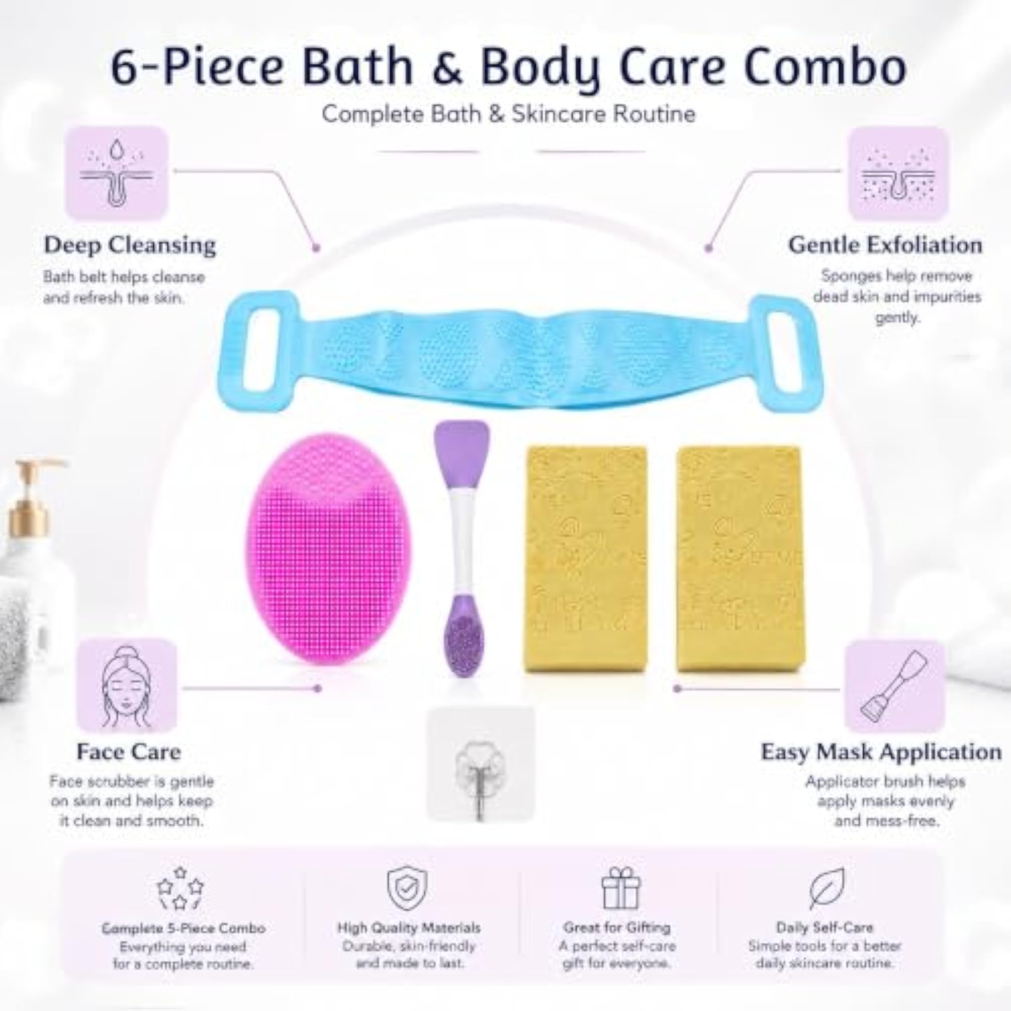6-in-1 Bath & Skincare Tool Set
