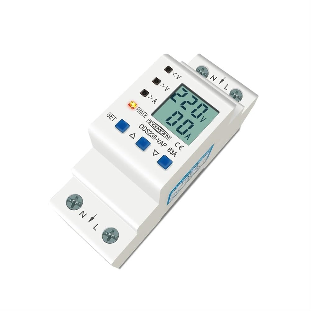 Interruttore Magnetotermico Guida DIN Regolabile sopra sotto tensione Protettivo Protezione del dispositivo Protezione del limite di corrente Voltmetro KWH 6 3a 80A 110V 230V Differenziale Riarmo Auto