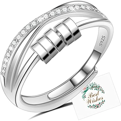 Anxiety Ring Fidget Ring Silver Rings for Women Anxiety Rings for Women Daughter Fidget Rings for Anxiety Women Spinner Rings Thumb Rings for Women Anxiety Rings Women Gifts for Christmas Cover
