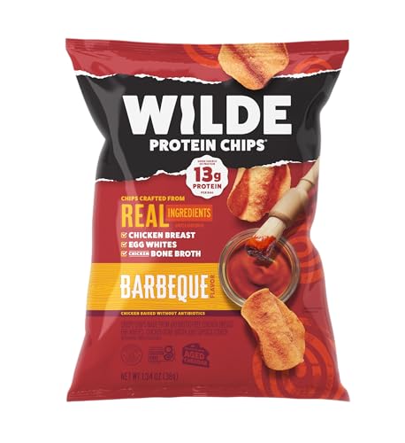 WILDE Protein Chips Barbeque, Thin and Crispy High Protein Snacks,