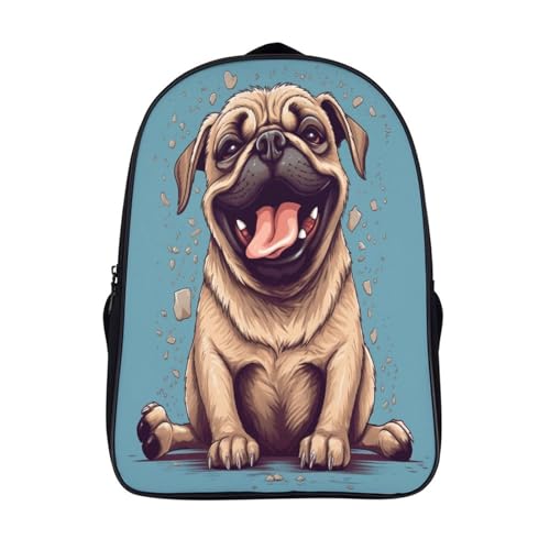 ChengzeTCo 16 Pollici 2 Scomparti Zaini BullCANE francese Zaino Per Studenti Scuola Media Zaino Per Laptop 40x28x16cm Zaino Sportivo Borsa Libro Bambini Viaggio All'aperto