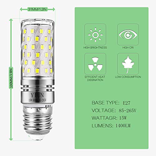 Yiun E27 Lampadine di Mais a LED 15W, Lampadine a