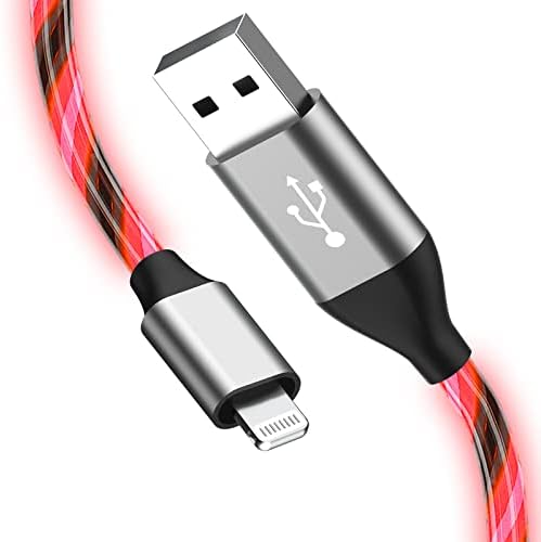 Oliomp iPhone Charger Cable, MFi Certified 6ft LED Light Up Visible Lightning Charger Charging Cord Compatible with iPhone14/13/12 Plus/XS/XR/X /8 Plus / 8/7 Plus / 7, iPod Touch More
