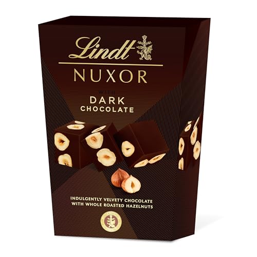 Lindt Nuxor Bombones de Chocolate Negro y Avellanas, Chocolate Lindt, chocolate con frutos secos, Bombones para regalar, 150g