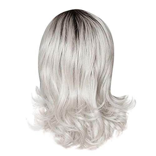 Braids Wigs For Women Wave Hair Gray Hairshort Wig Synthetic Fashion Women's Wig Wigs Wig (Grey, One Size) #TOP1