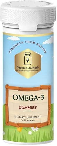 Organic Strength Gomitas Omega-3 nutre tu mente y cuerpo con aceite de pescado (60 unidades)