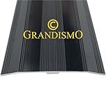 Extra Wide Carpet Cover Strip - 61mm Width - 3ft (0.9metre) Length - Threshold Trim Strip Metal Door Bar - Cover Damage Carpets - Black - by Grandismo