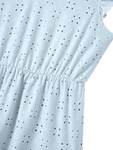 IFFEI Mommy and Me Matching Dresses Womens Eyelet Lace Ruffle Sleeve Midi Sundress for Casual Holiday Outfits4