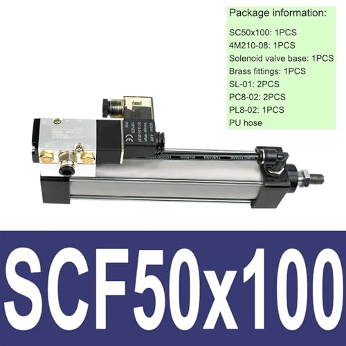 Électrovanne standard SCF et vérin pneumatique 50 mm course réglable AC110V