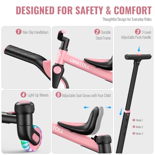 Umatoll 3 in 1 Push Toddler Tricycle for 1.5-5 Boy Girl Gift, Drift Trike by Umatoll - Used condition - Image 9