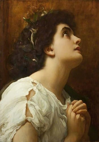 Cuadro pintura al óleo Fe de Lord Frederick Leighton, impresión artística 60x90cm