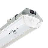 Tubos no incluidos Pantalla Estanca para dos Tubos de LED 600mm PC/PC Conexión un Lateral