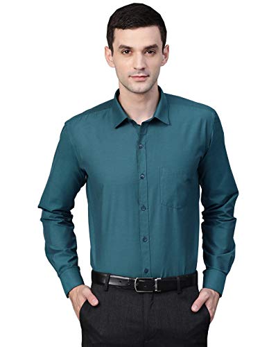Image of MANQ Men's Regular Fit Cotton Formal Shirt, Full Sleeves, Spread Collar, Button-Down, Office, Business & Casual Wear